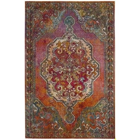 Safavieh Crystal Power Loomed Rectangle Area Rug, Orange and Light Blue - 3 x 5 ft. CRS502A-3
